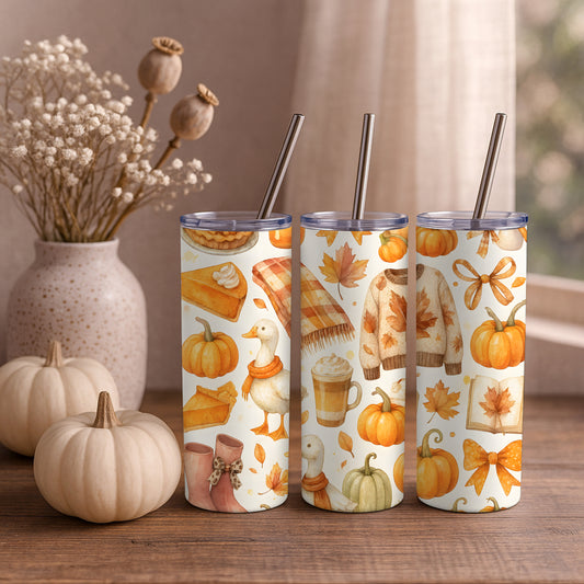 Autumn Patterned 20oz Tumbler