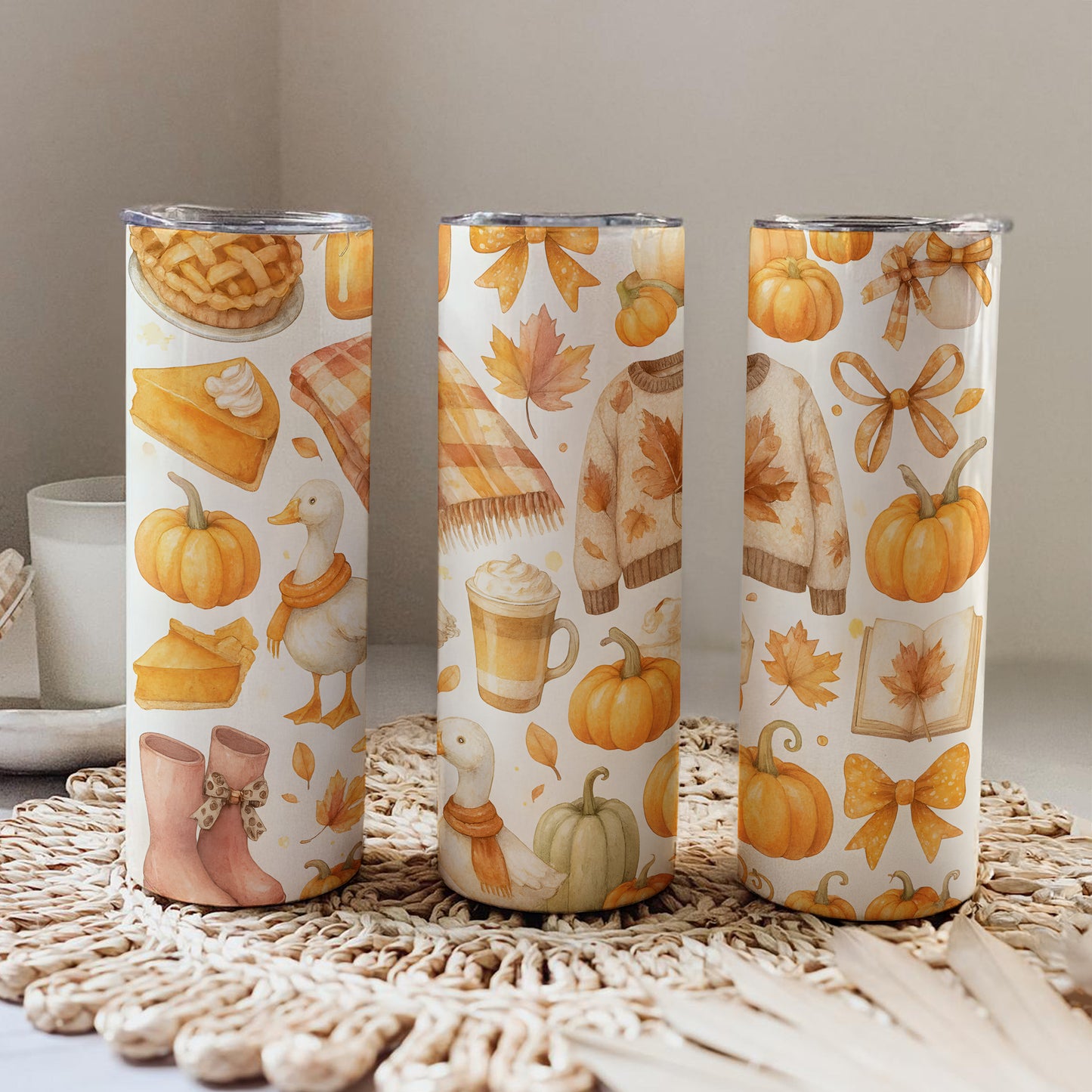 Autumn Patterned 20oz Tumbler