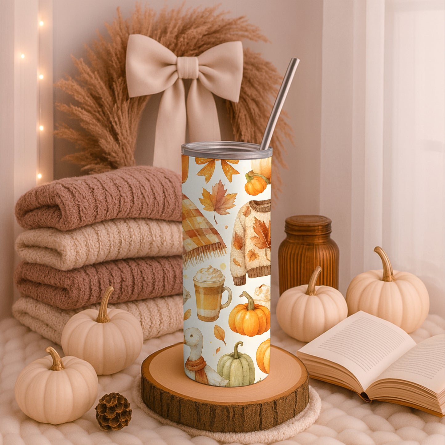 Autumn Patterned 20oz Tumbler