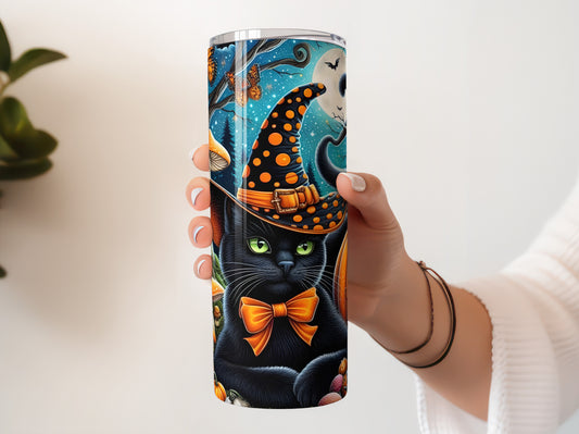 Halloween Spooky Black Cat 20oz Tumbler