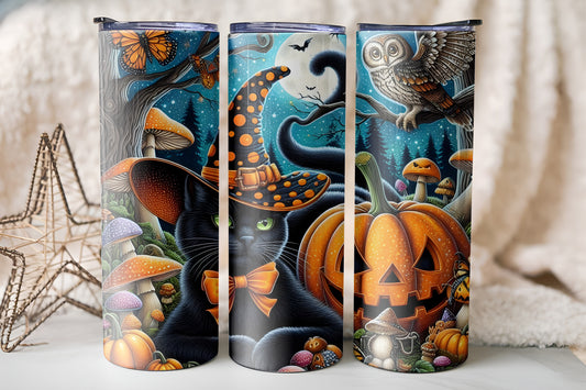 Halloween Spooky Black Cat 20oz Tumbler