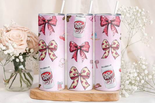 Dr Pepper Pink Bow 20oz Tumbler