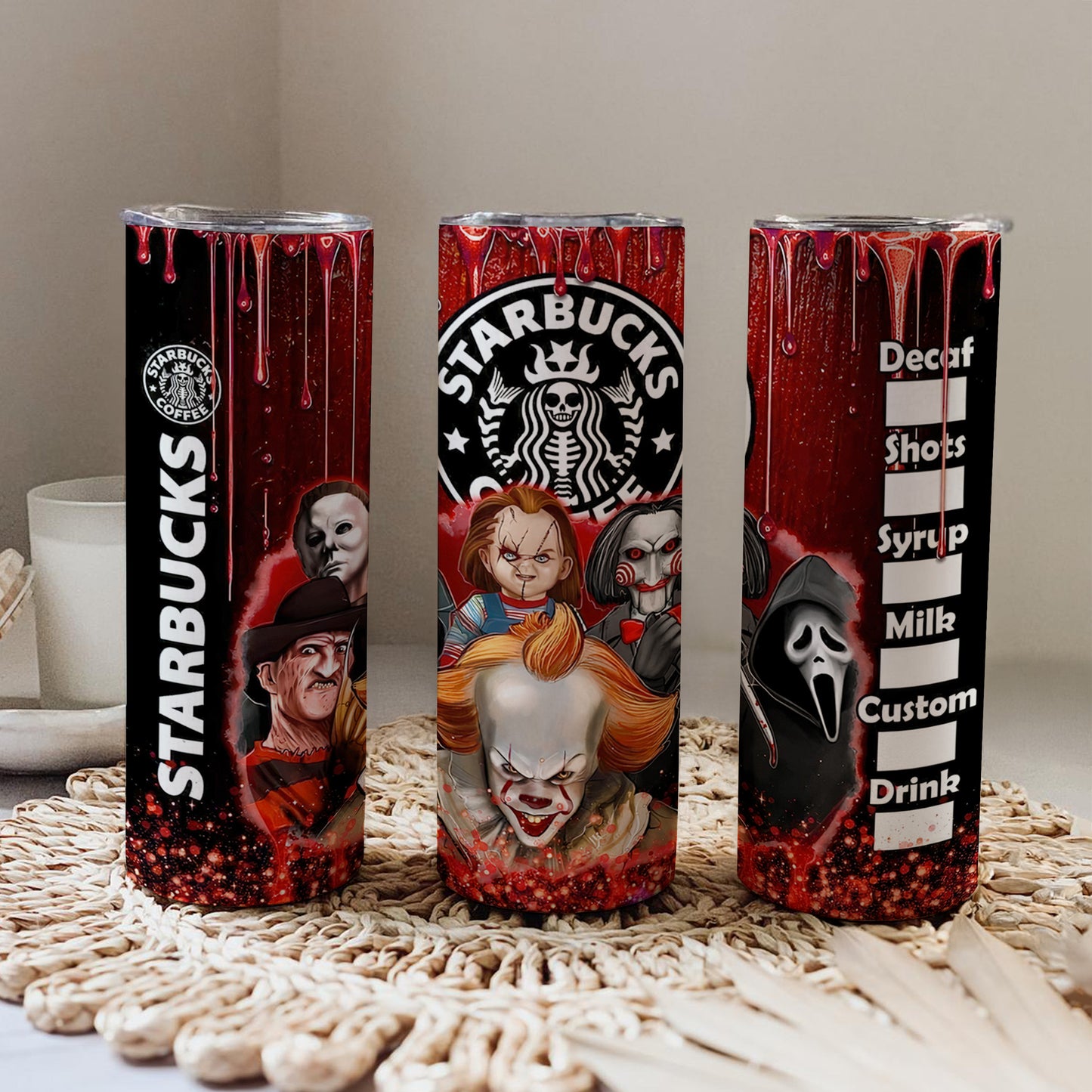 Horror Movie Characters Starbucks Inspired 20oz Tumbler