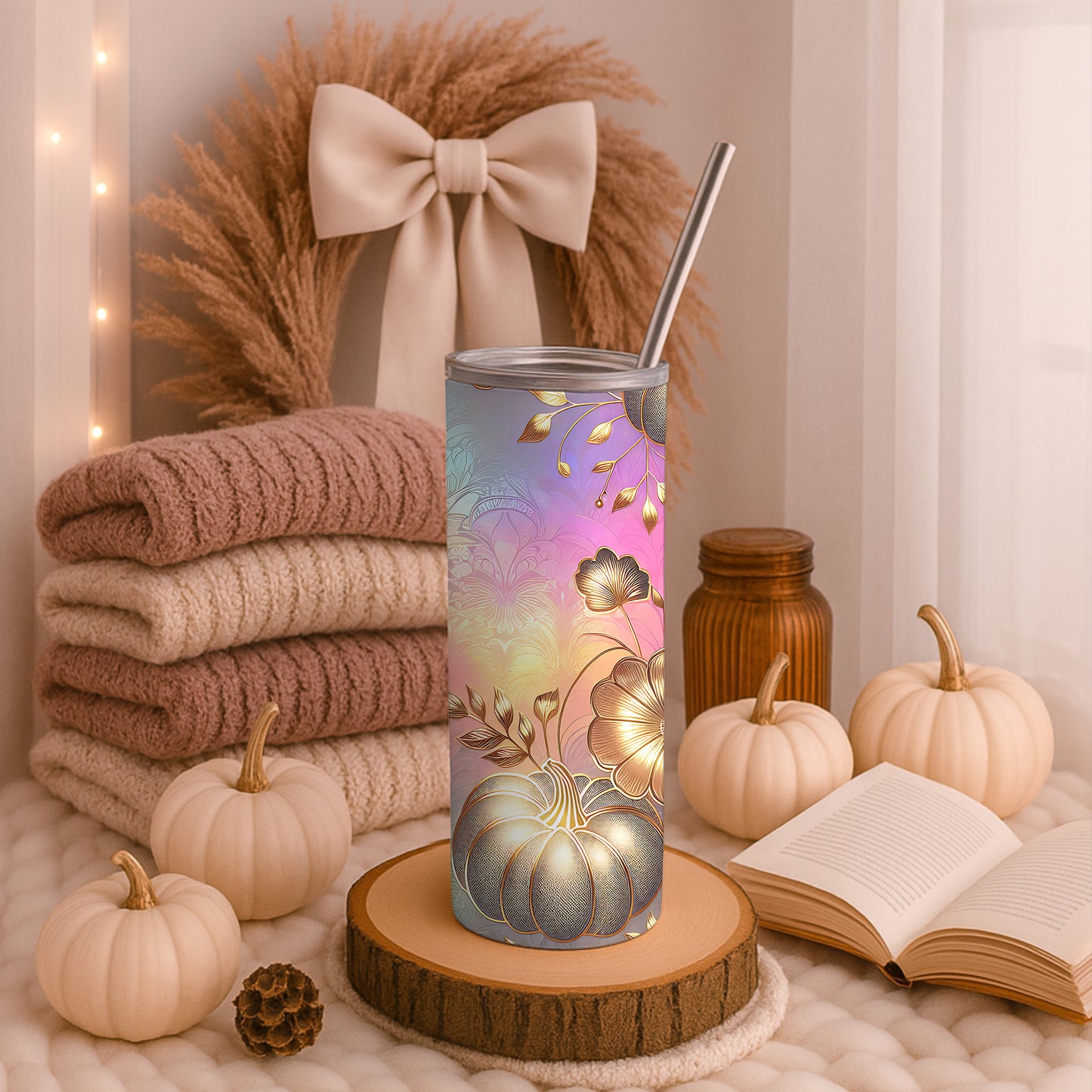 Colourful Iridescent Pumpkin 20oz Tumbler