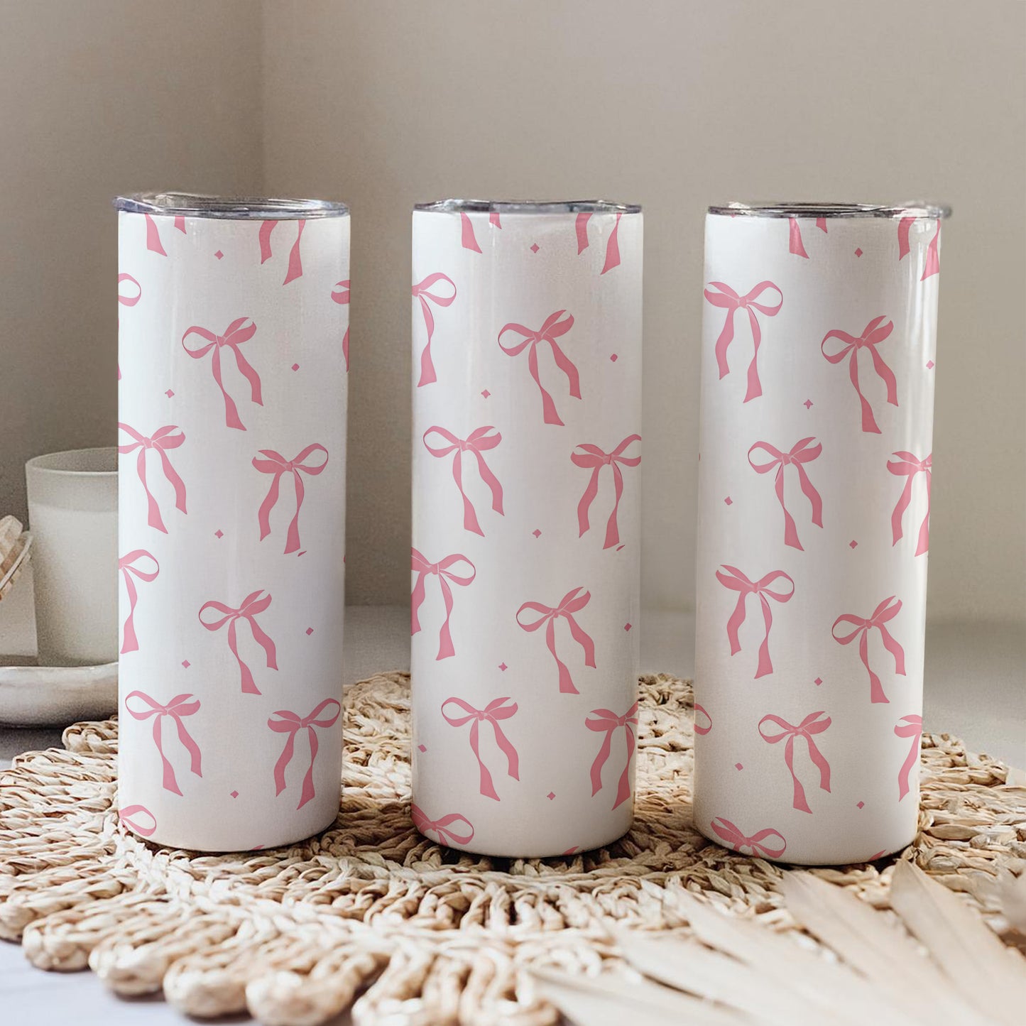 Pink Bow Patterned 20oz Tumbler