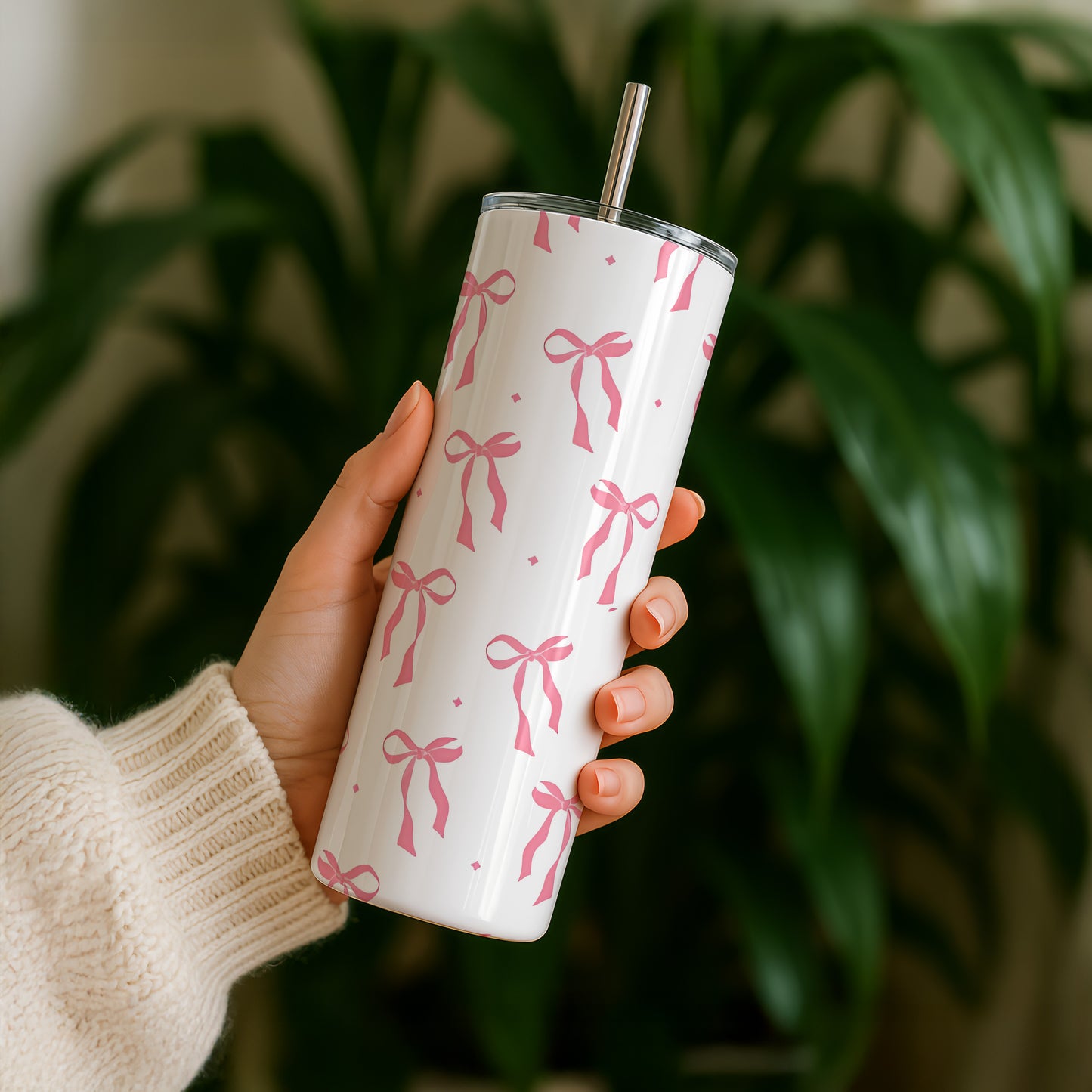 Pink Bow Patterned 20oz Tumbler