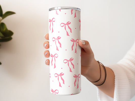 Pink Bow Patterned 20oz Tumbler