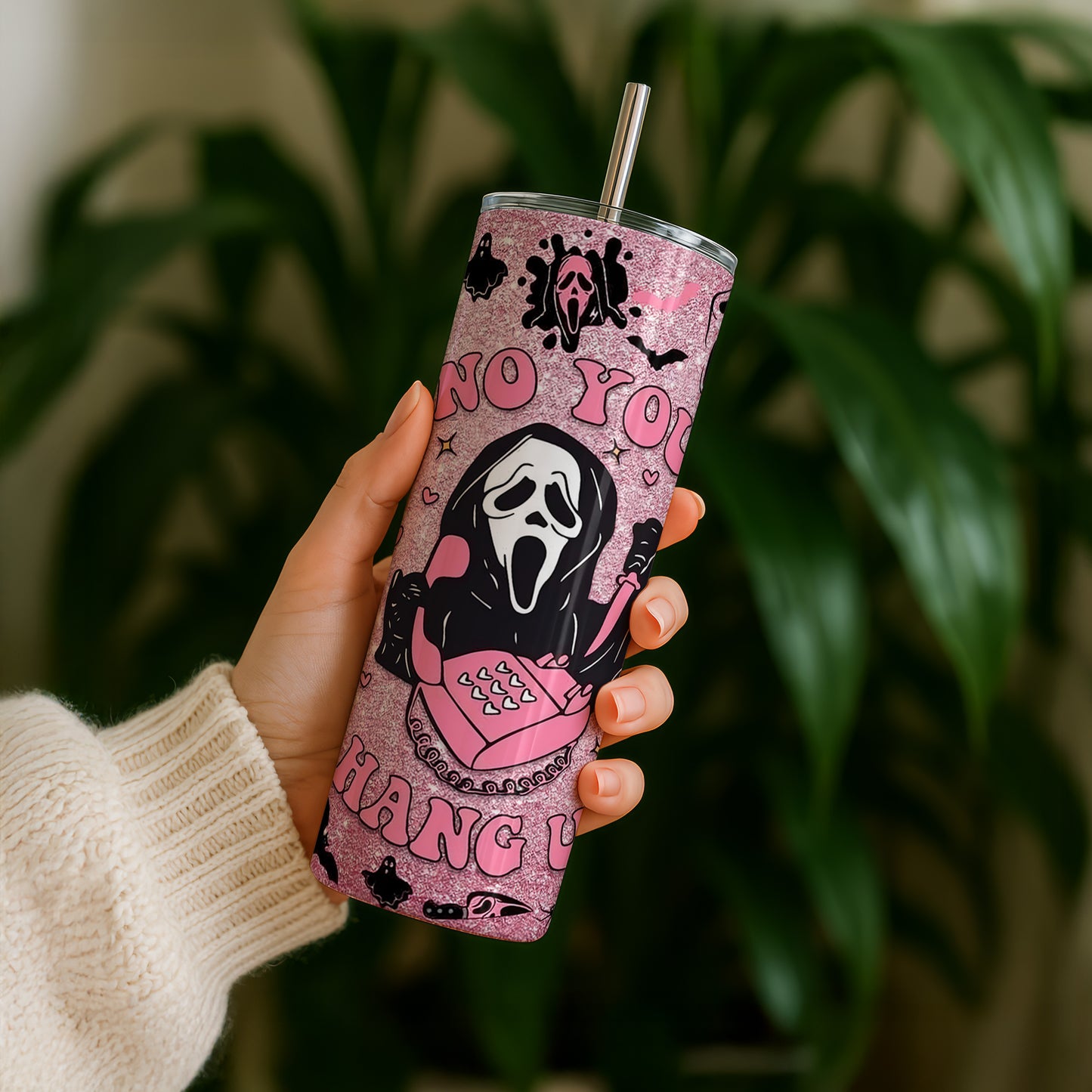 Pink Glittery Scream 20oz Tumbler