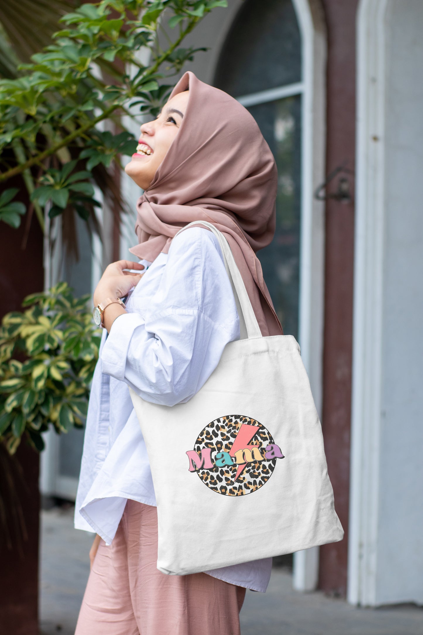 Leapord Print Mama Organic Tote Bag