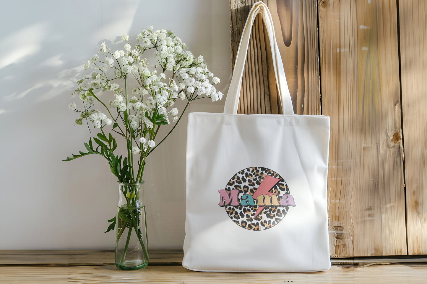Leapord Print Mama Organic Tote Bag