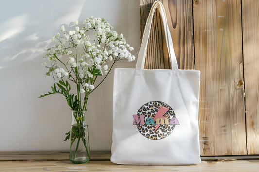 Leapord Print Mama Organic Tote Bag