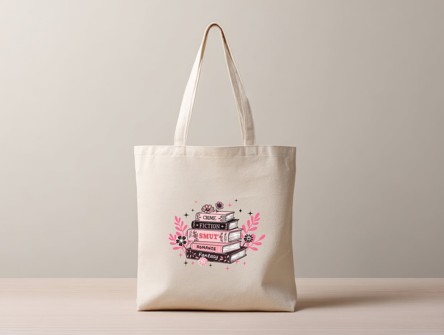 Book Stack Organic Tote Bag
