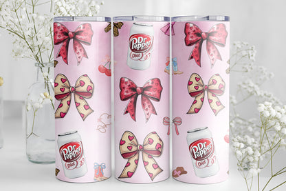 Dr Pepper Pink Bow 20oz Tumbler