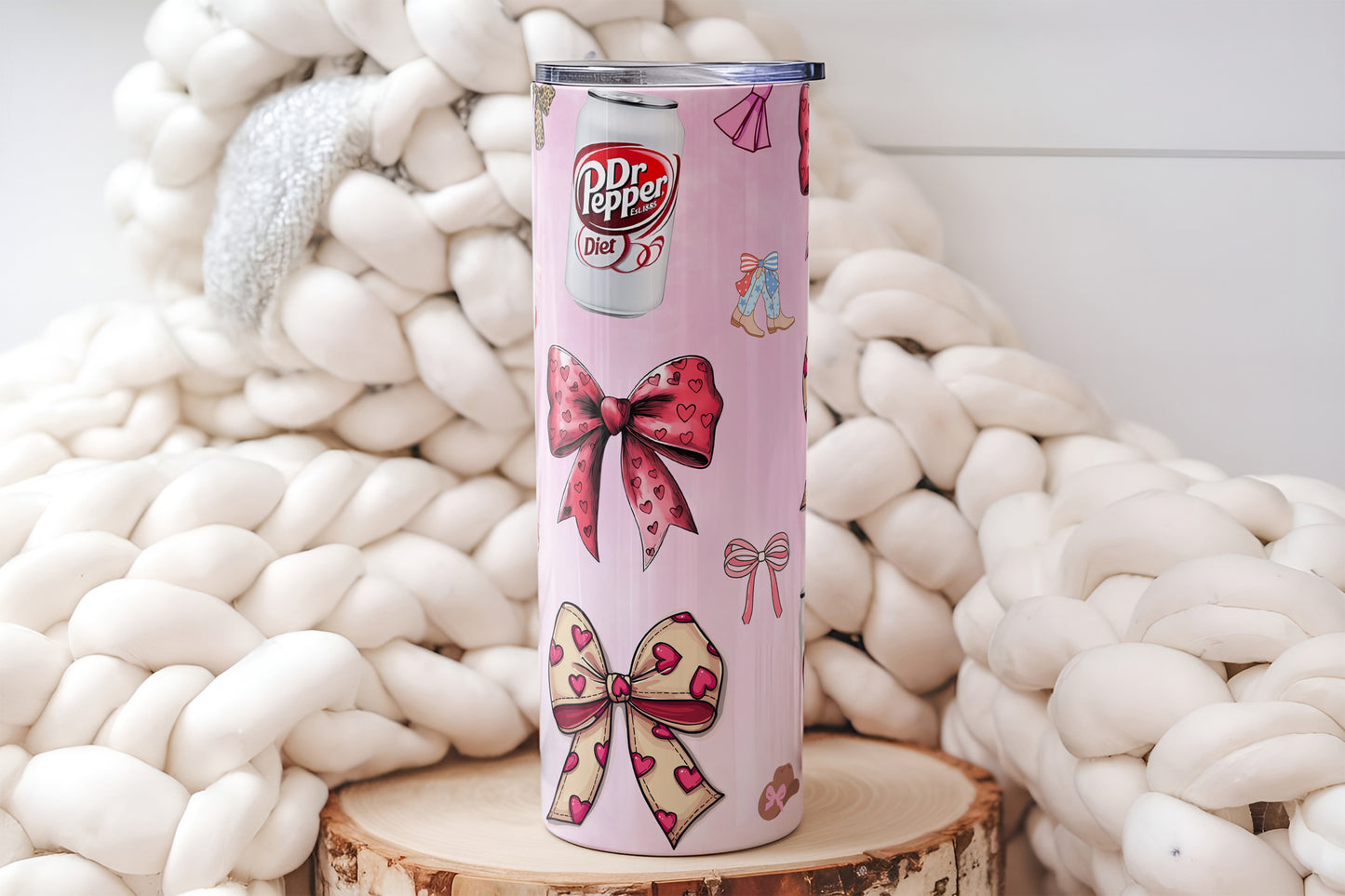 Dr Pepper Pink Bow 20oz Tumbler