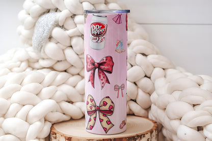 Dr Pepper Pink Bow 20oz Tumbler