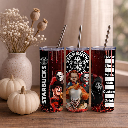 Horror Movie Characters Starbucks Inspired 20oz Tumbler