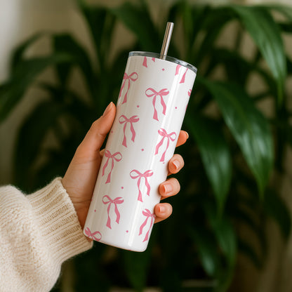 Pink Bow Patterned 20oz Tumbler