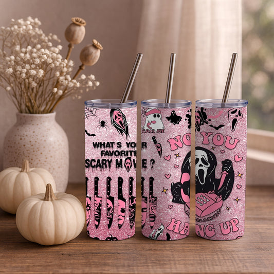 Pink Glittery Scream 20oz Tumbler