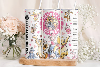 Winnie the Pooh Valentines Starbucks 20oz Tumbler