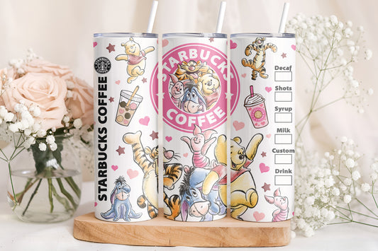 Winnie the Pooh Valentines Starbucks 20oz Tumbler