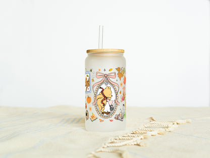 Vintage Winnie the Pooh 16oz Libbey Jar Glass