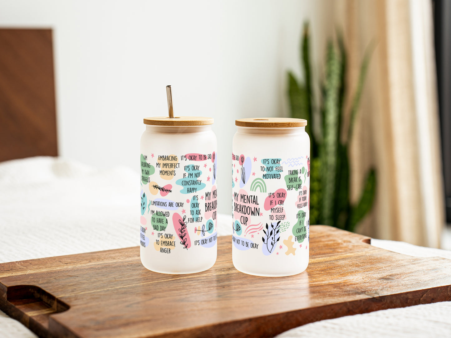 Mental Breakdown Quote 16oz Libbey Jar Glass
